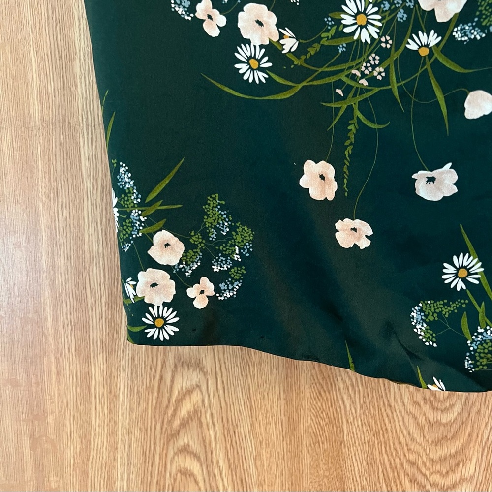 Reformation Frankie Silk Dress Green *altered* - Picture 7 of 15